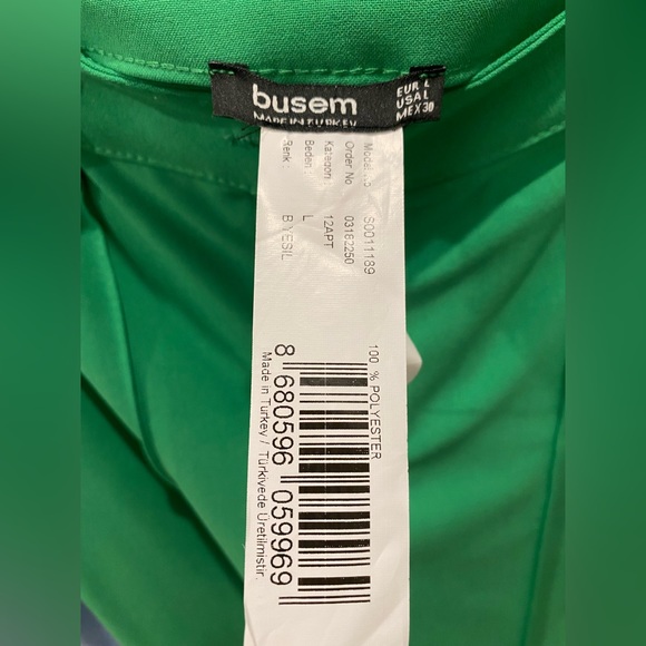 Busem Green High-Waist Pleated Trousers Pants - L - Picture 13 of 14